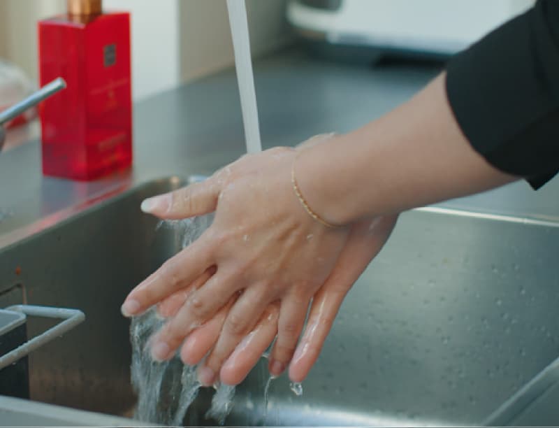 Handen wassen