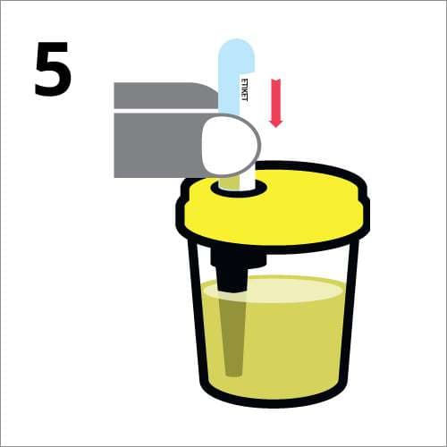 Pressing urine tube into the opening