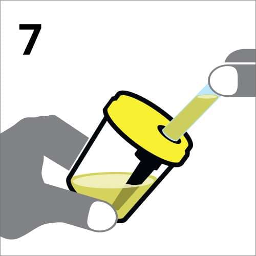 Tilting cup when urine is low