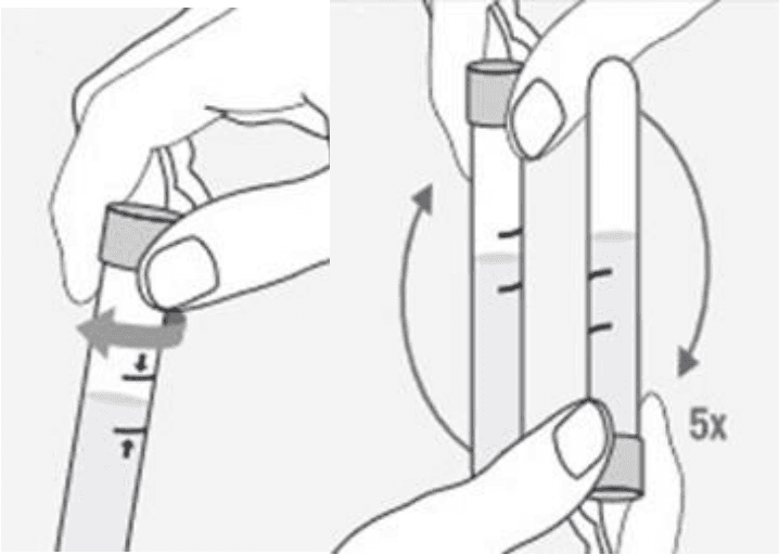 Closing tube and inverting 5×