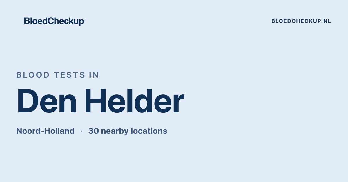 Blood Tests in Den Helder | BloedCheckup