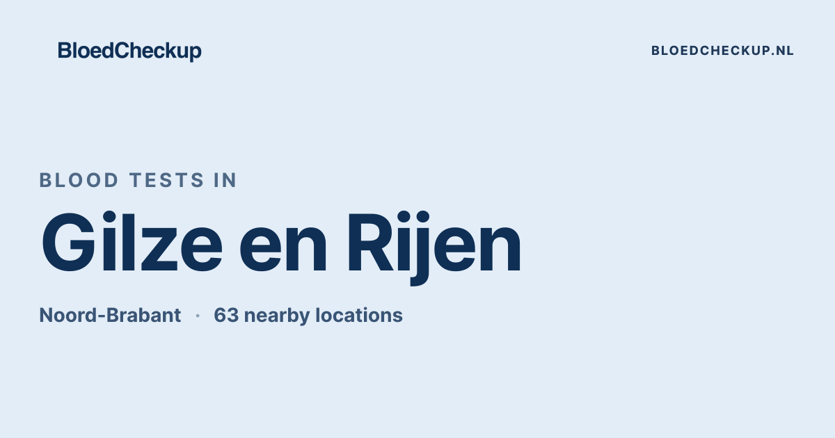 Blood Tests in Gilze en Rijen | BloedCheckup